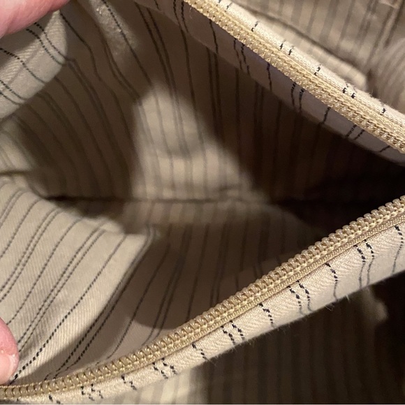 Frye Tan Shoulder Bag with Metallic Hardware and Stitched Panels - Picture 11 of 13